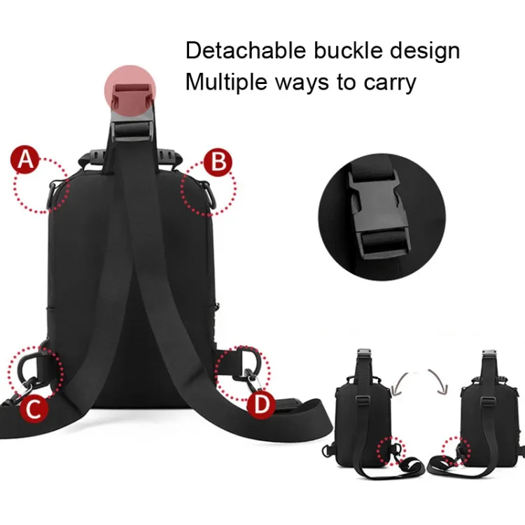 WEPOWER Men Chest Bag Outdoor Shoulder Messengers Bag With USB Charging Port Sports Small Bag(Gray Green)