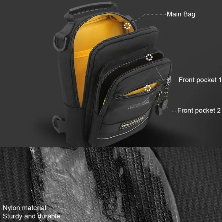 WEPOWER Men Chest Bag Outdoor Shoulder Messengers Bag With USB Charging Port Sports Small Bag(Gray Green)