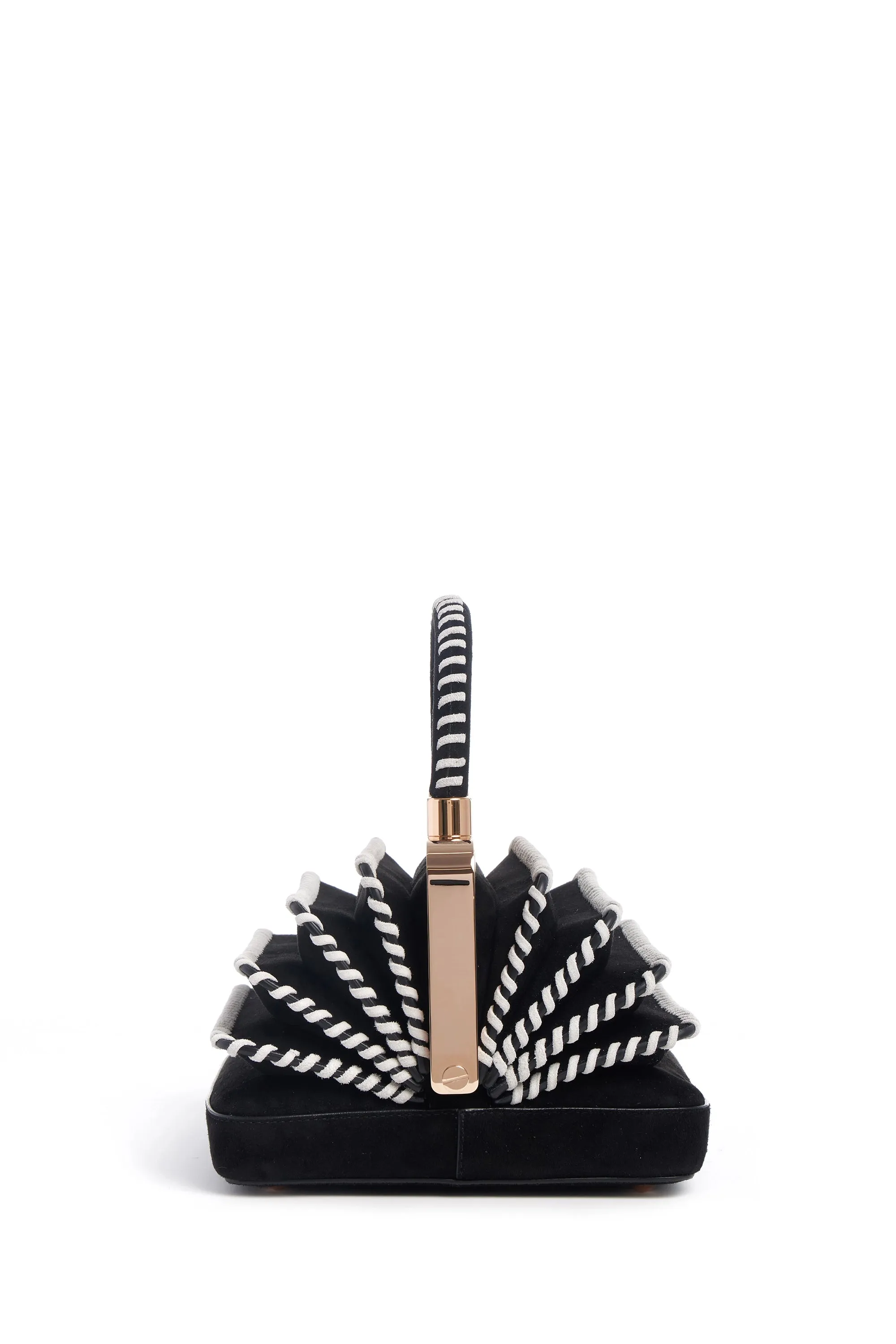 Whipstitch Diana Bag in Black Suede