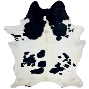 XL White and Black Brazilian Cowhide - 8'2" x 5'11" (BRBKW255)