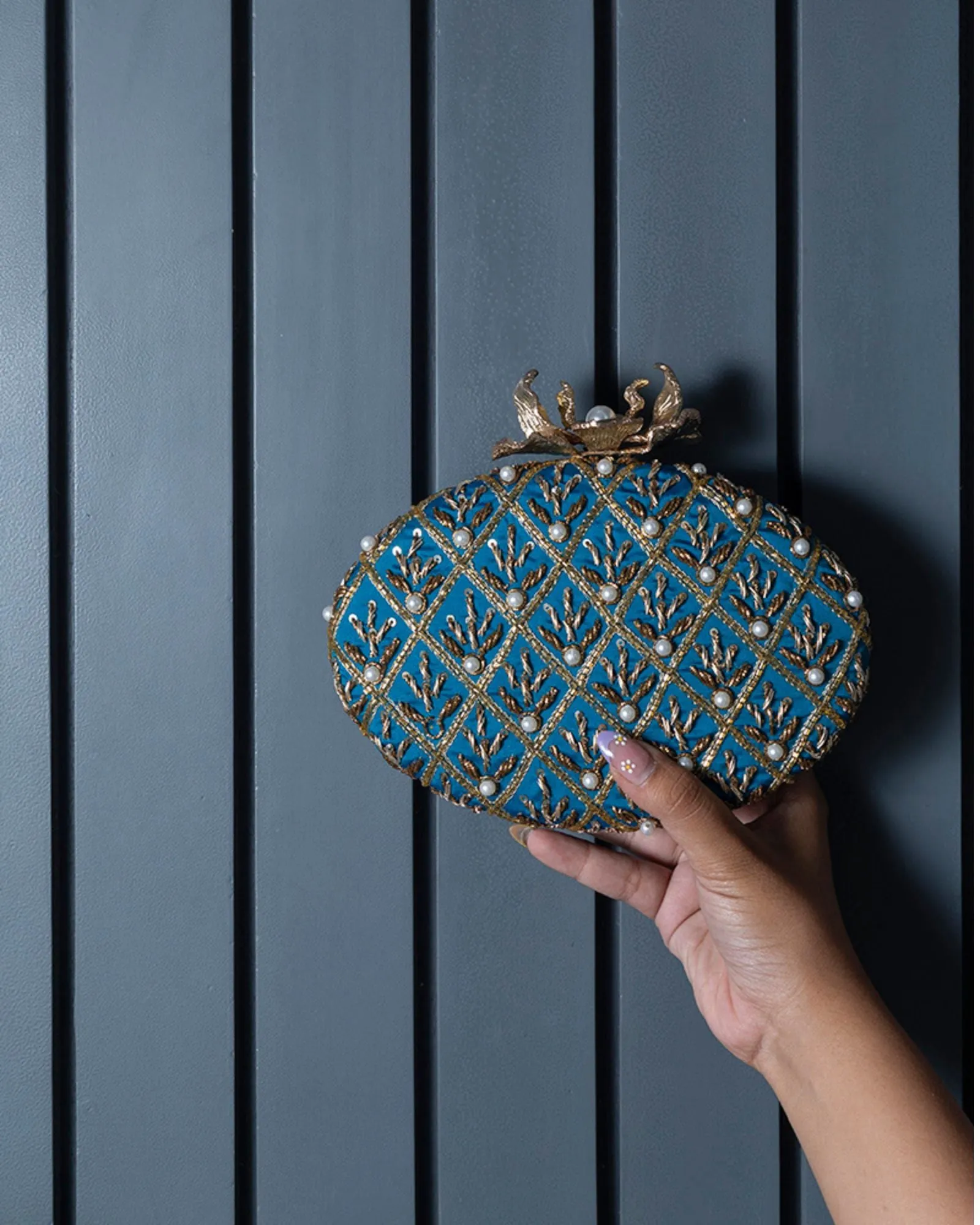 Zafraan Hand Embroidered Clutch