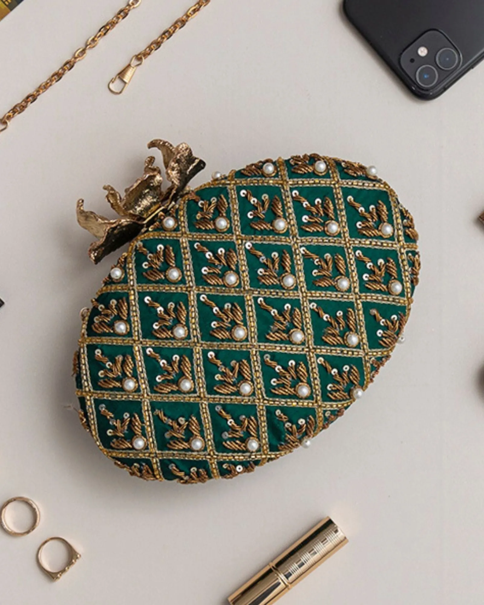 Zafraan Hand Embroidered Clutch